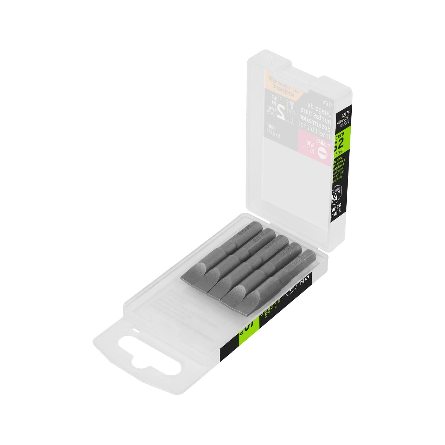 PUDE-3231 Estuche con 5 puntas planas de 5/16" largo 2", Truper Expert
