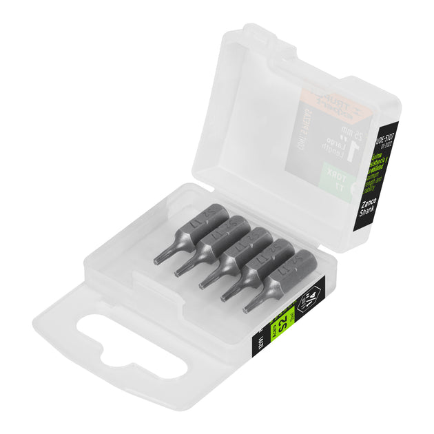 PUDE-5107 Estuche con 5 puntas torx T7 largo 1", Truper Expert