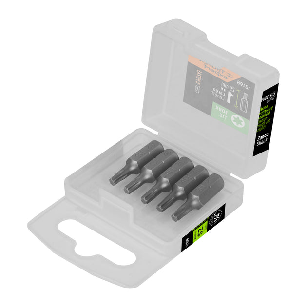PUDE-5115 Estuche con 5 puntas torx T15 largo 1", Truper Expert