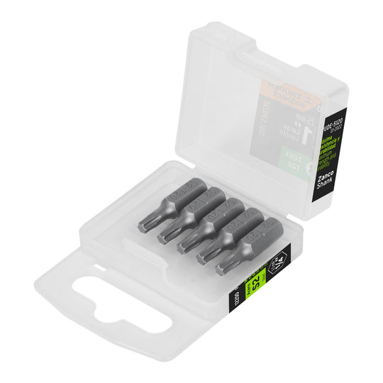 PUDE-5120 Estuche con 5 puntas torx T20 largo 1", Truper Expert