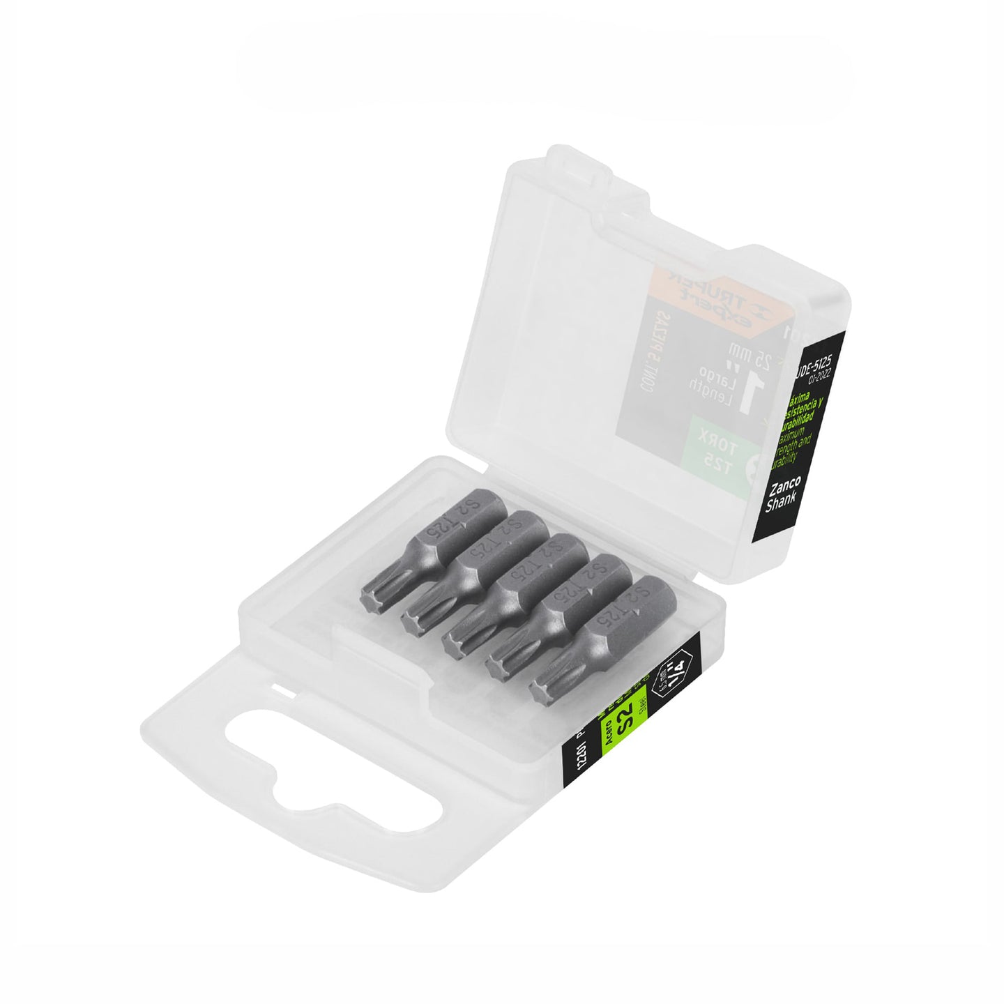 PUDE-5125 Estuche con 5 puntas torx T25 largo 1", Truper Expert