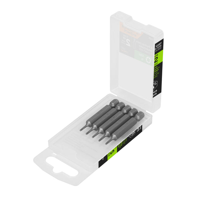 PUDE-5206 Estuche con 5 puntas torx T6 largo 2", Truper Expert