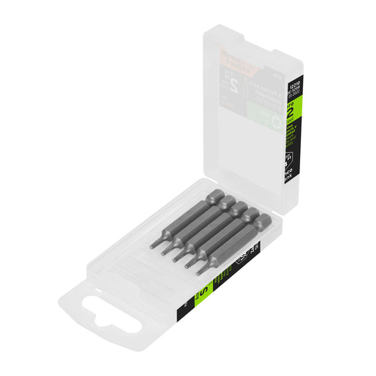 PUDE-5208 Estuche con 5 puntas torx T8 largo 2", Truper Expert