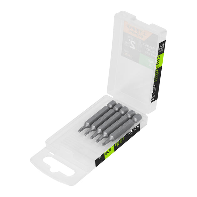PUDE-5210 Estuche con 5 puntas torx T10 largo 2", Truper Expert
