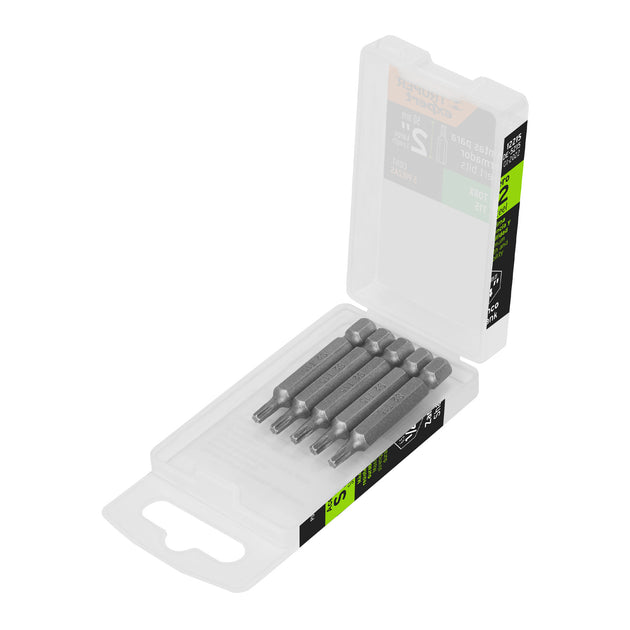 PUDE-5215 Estuche con 5 puntas torx T15 largo 2", Truper Expert