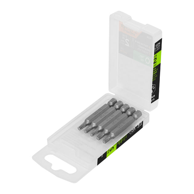 PUDE-5220 Estuche con 5 puntas torx T20 largo 2", Truper Expert