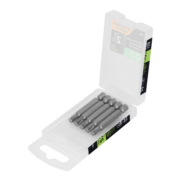 PUDE-5230 Estuche con 5 puntas torx T30 largo 2", Truper Expert