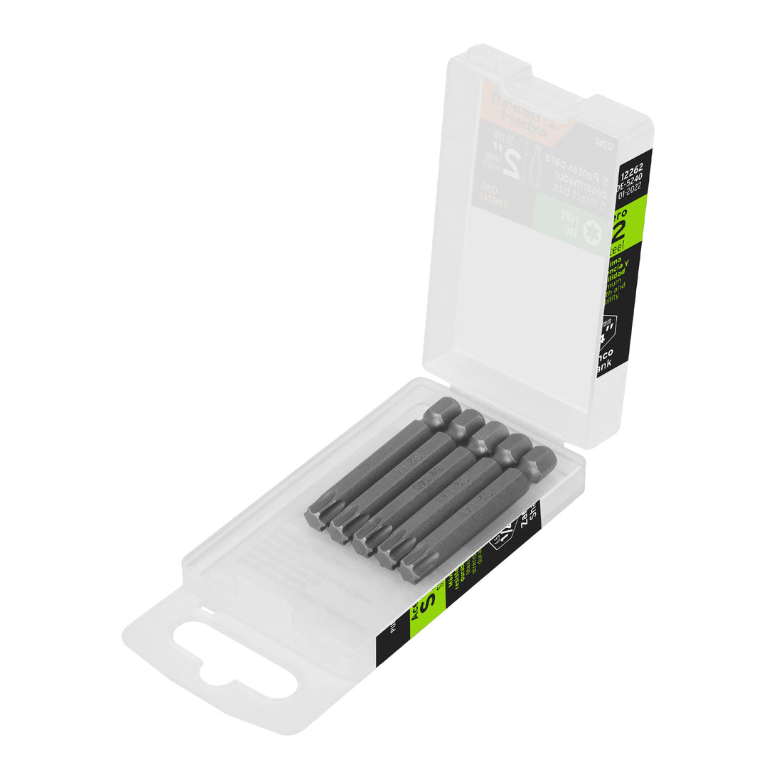 PUDE-5240 Estuche con 5 puntas torx T40 largo 2", Truper Expert