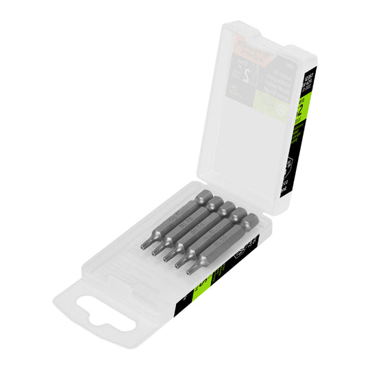 PUDE-6210 Estuche con 5 puntas torx T10 con seguro largo 2", Expert