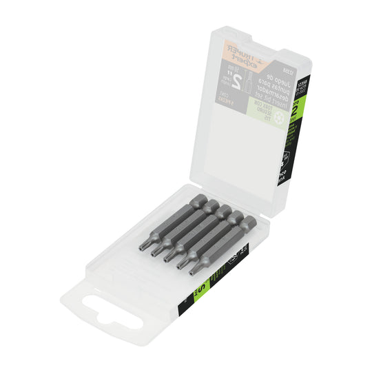 PUDE-6215 Estuche con 5 puntas torx T15 con seguro largo 2", Expert