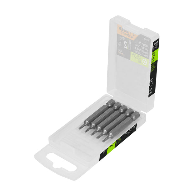 PUDE-6225 Estuche con 5 puntas torx T25 con seguro largo 2", Expert
