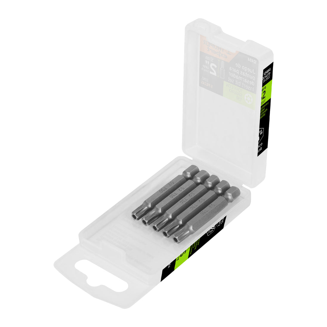 PUDE-6230 Estuche con 5 puntas torx T30 con seguro largo 2", Expert