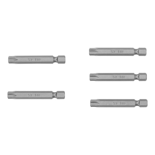 PUDE-6240 Estuche con 5 puntas torx T40 con seguro largo 2", Expert