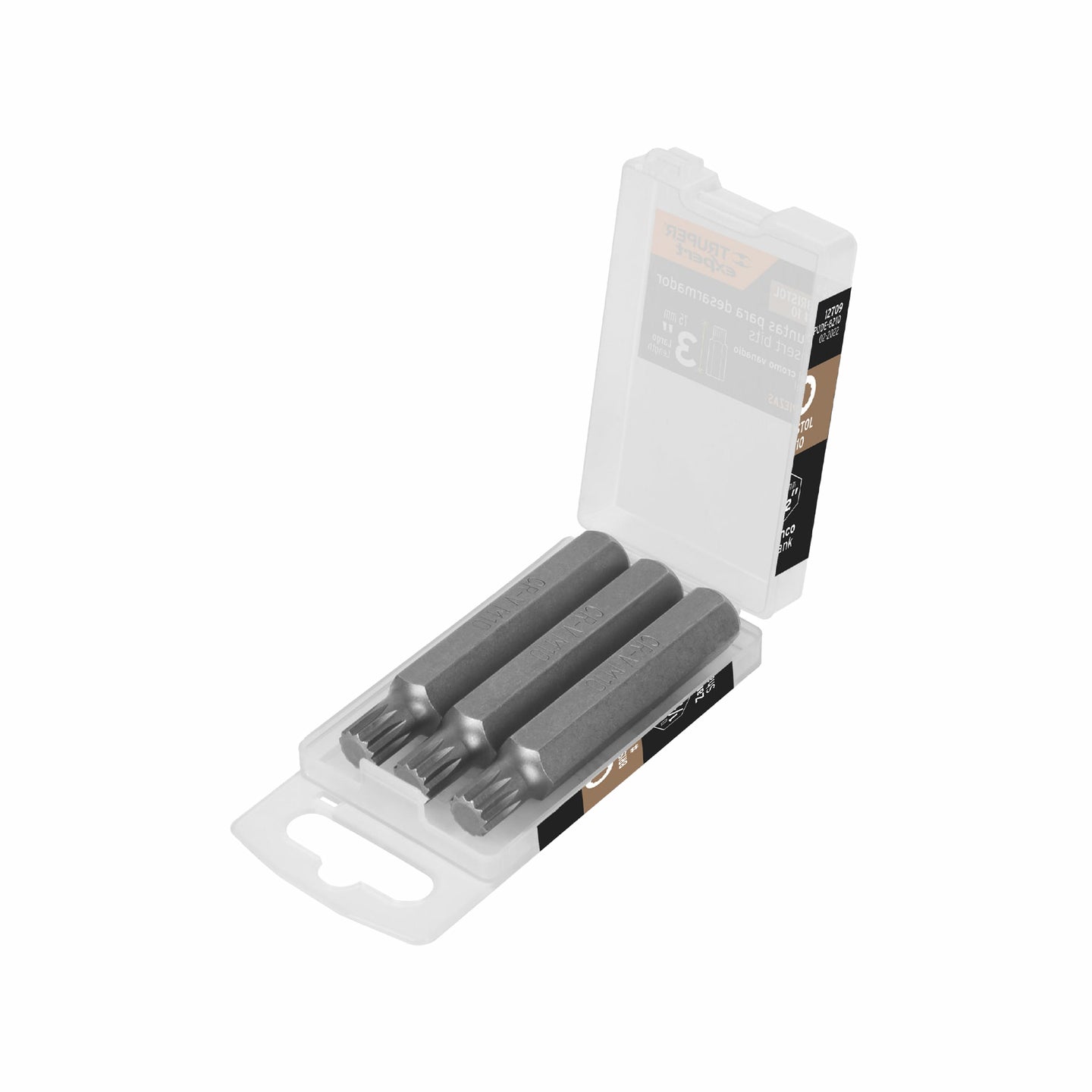 PUDE-8210 Estuche con 3 puntas bristol M10 largo 3", Truper Expert