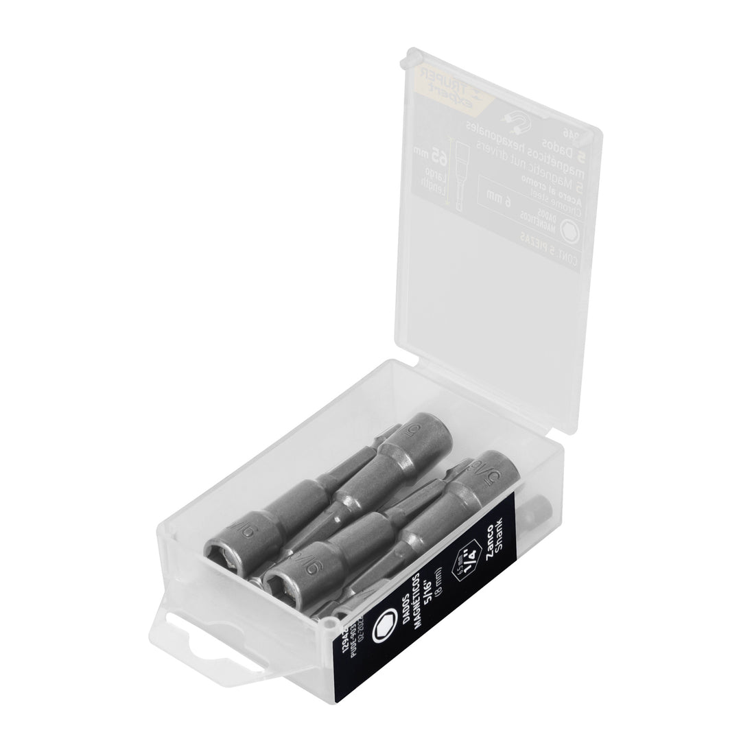 PUDE-9006 Estuche con 5 dados magnéticos de 6 mm largo 2-1/2", Expert