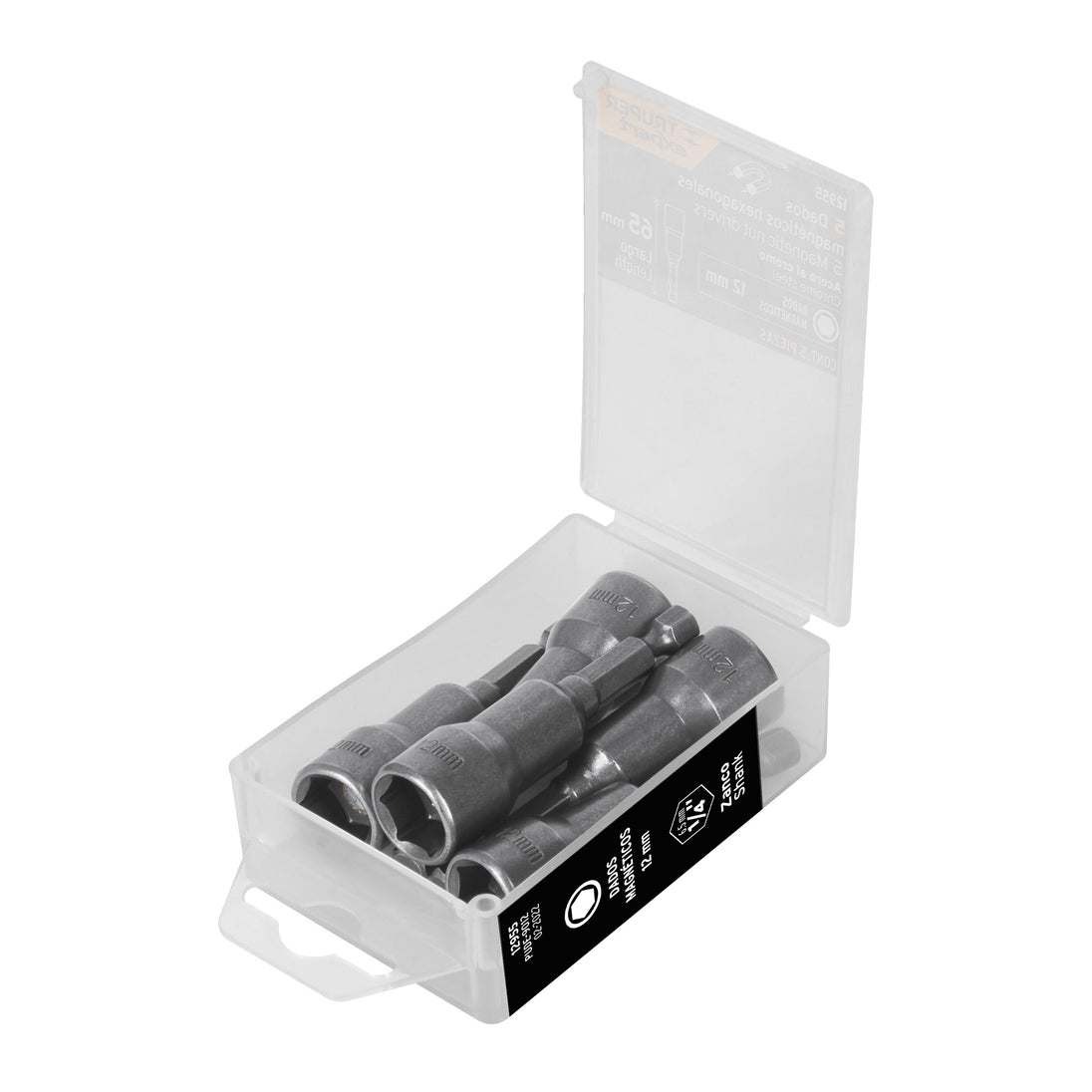 PUDE-9012 Estuche con 5 dados magnéticos de 12 mm largo 2-1/2", Expert