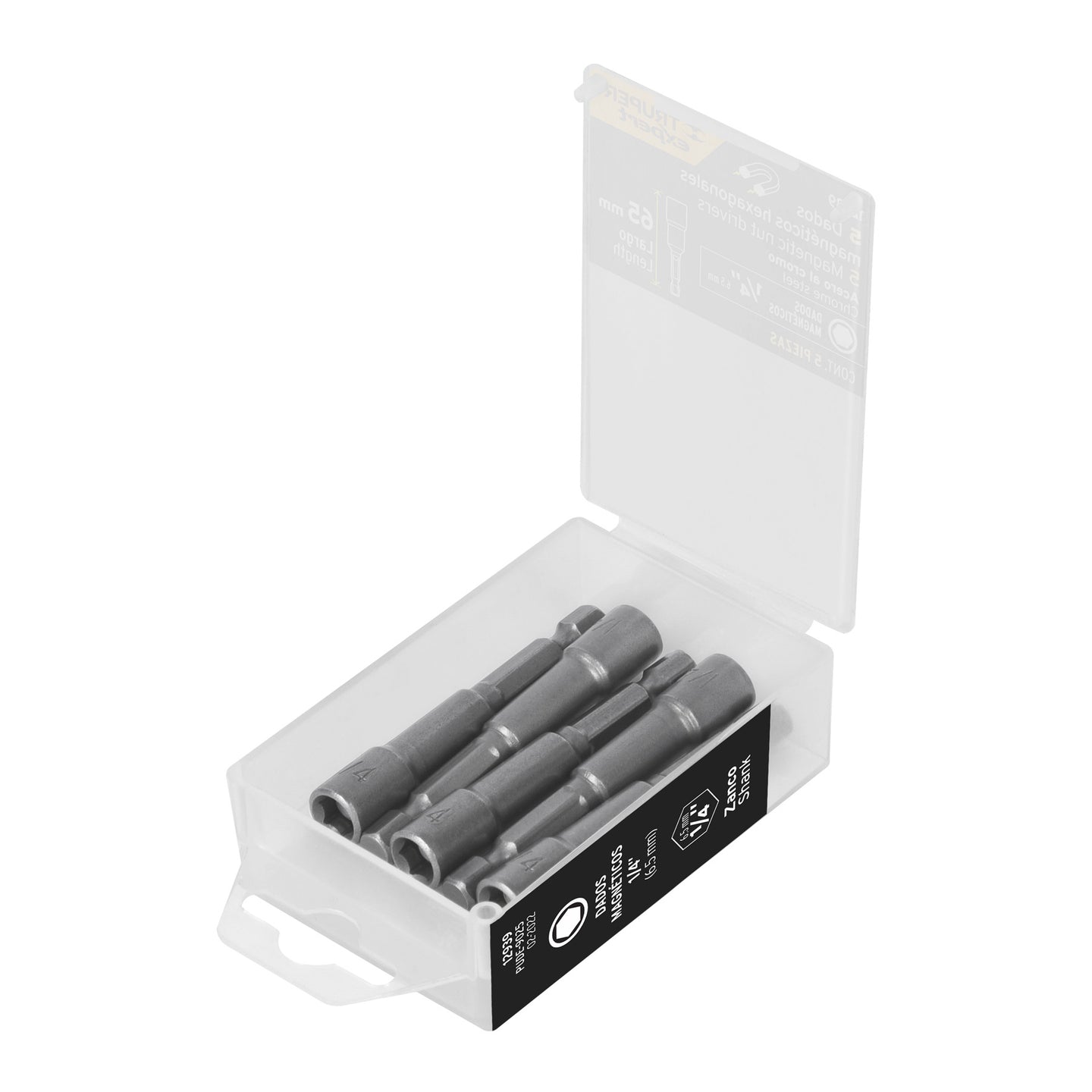 PUDE-9025 Estuche con 5 dados magnéticos de 1/4" largo 2-1/2", Expert