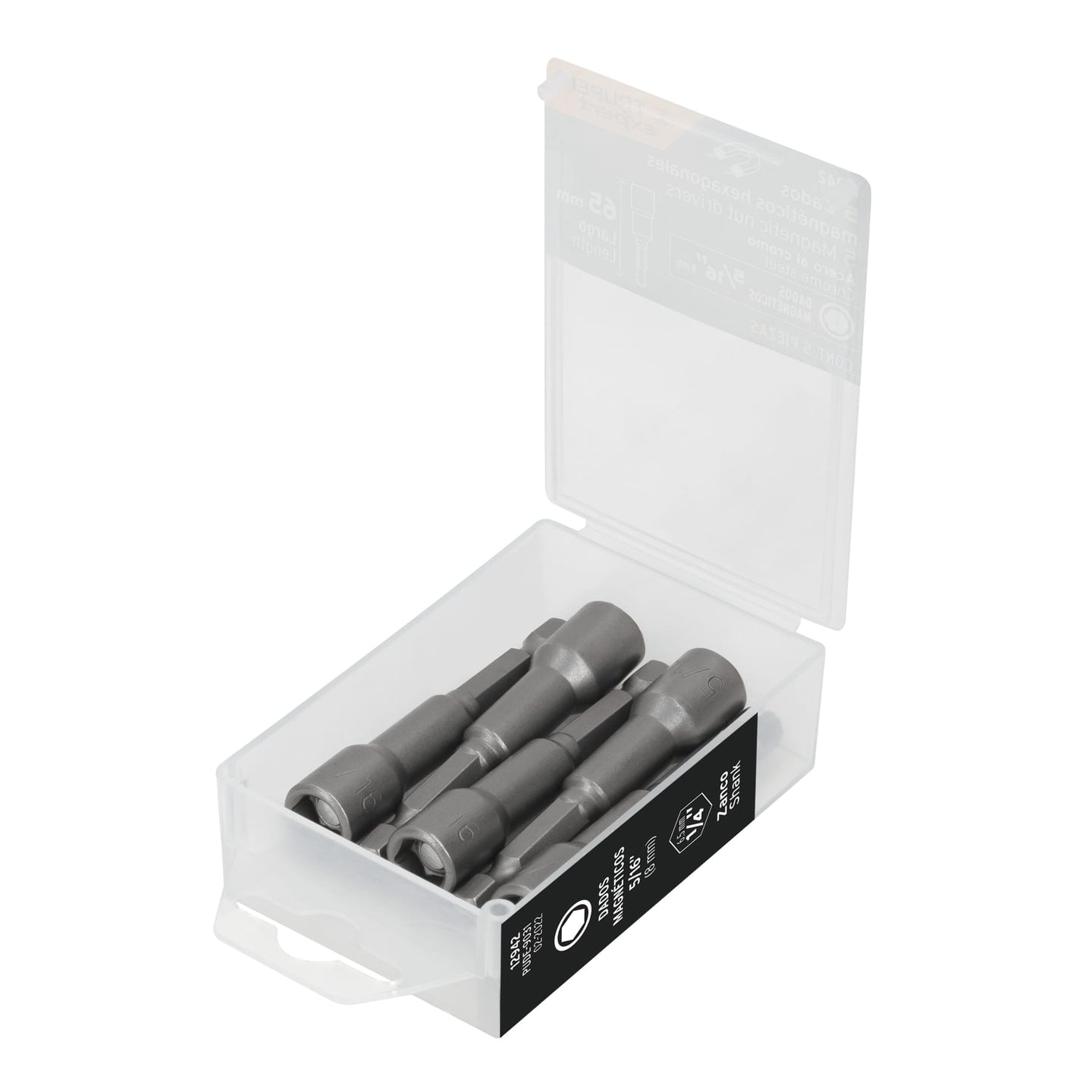 PUDE-9031 Estuche con 5 dados magnéticos de 5/16" largo 2-1/2", Expert
