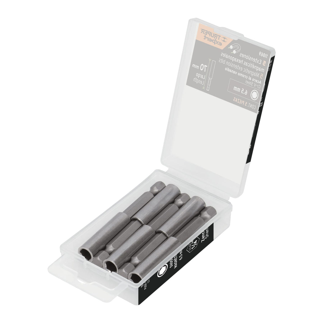 PUDE-9070 Estuche con 5 extensiones de 70 mm, magnéticas, EXPERT