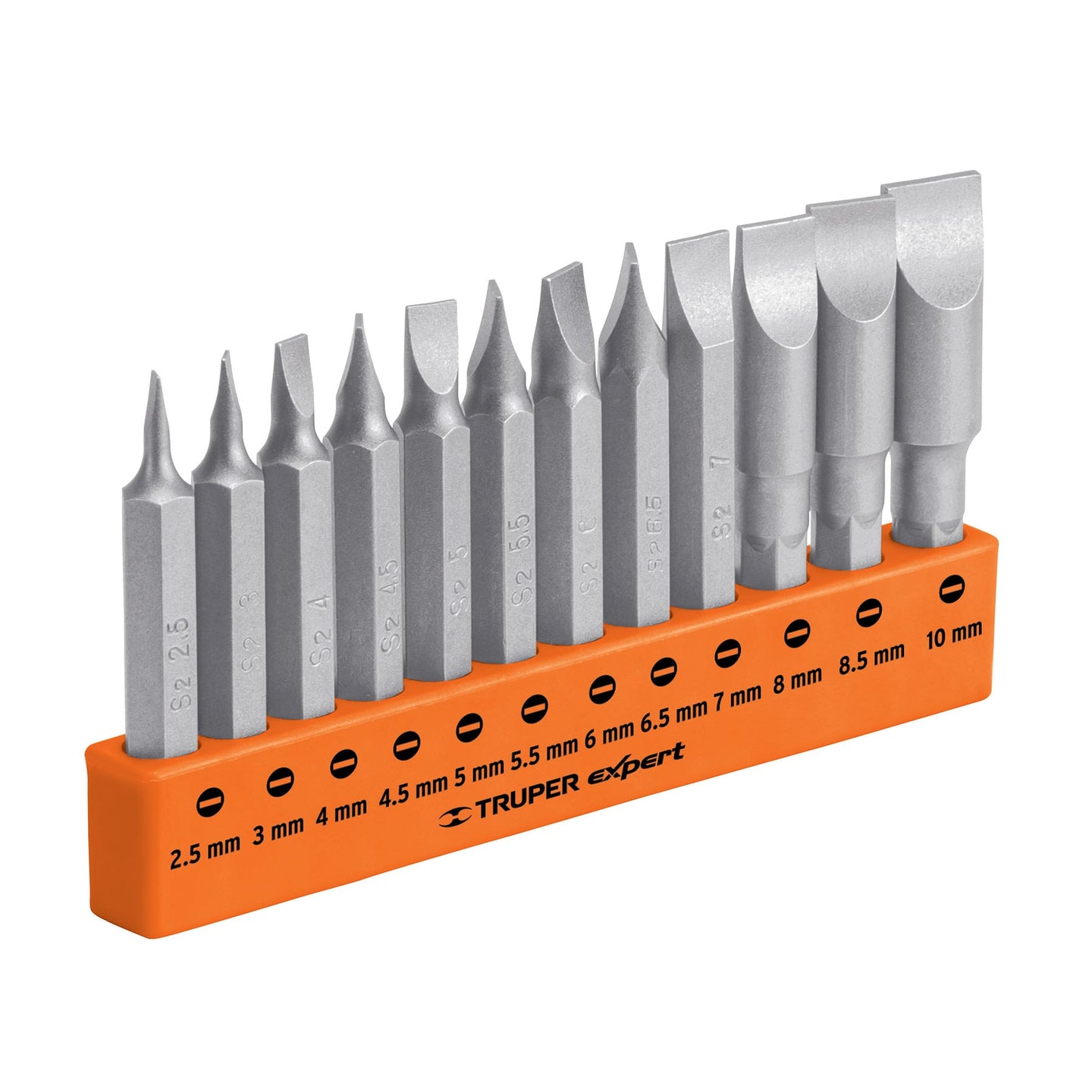 PUN-12PL2M Juego de 12 puntas planas mm combinadas largo 2", Expert