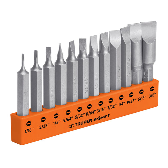 PUN-12PL2P Juego de 12 puntas planas std combinadas largo 2", Expert