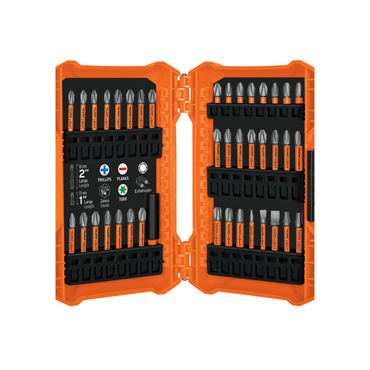PUN-40IX Juego de 40 puntas de impacto mixtas largos 1" y 2", Expert