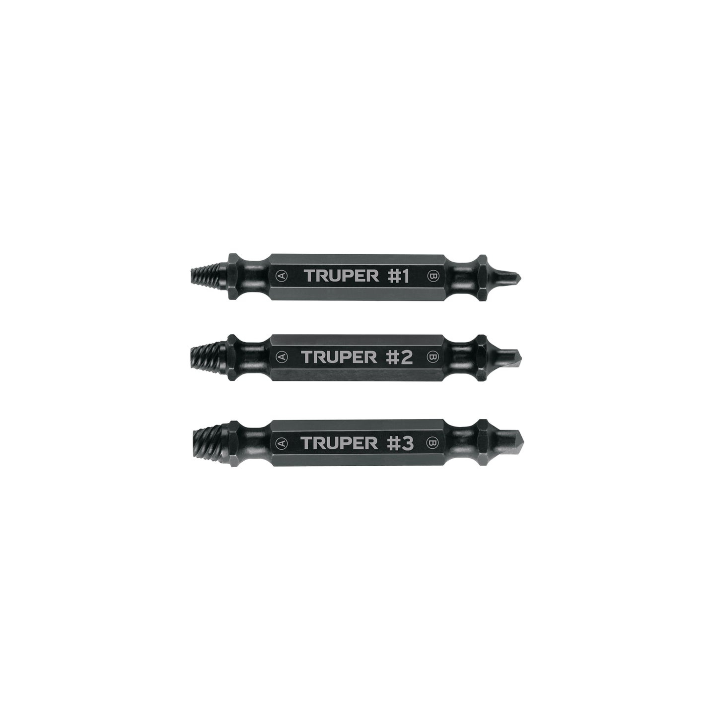 PUNE-3 Blíster con 3 puntas extractoras de tornillos, Truper