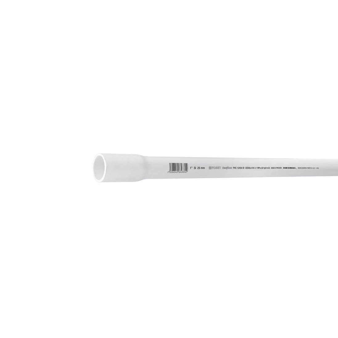 PVC-003 Tubo de 1" PVC hidráulico cédula 40, 3m, 1.4kg, FOSET