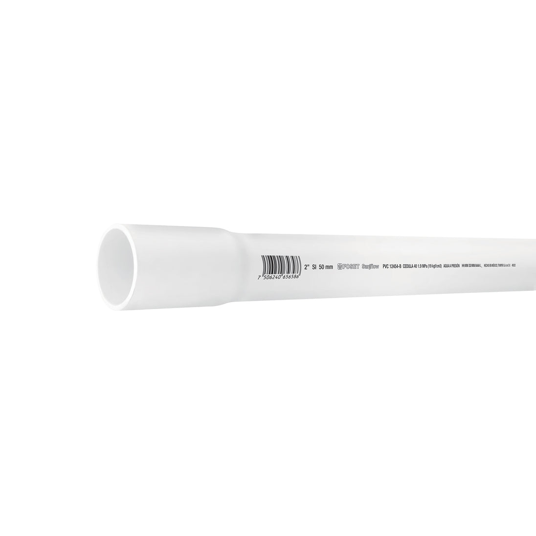 PVC-006 Tubo de 2" PVC hidráulico cédula 40, 3m, 3.1kg, FOSET