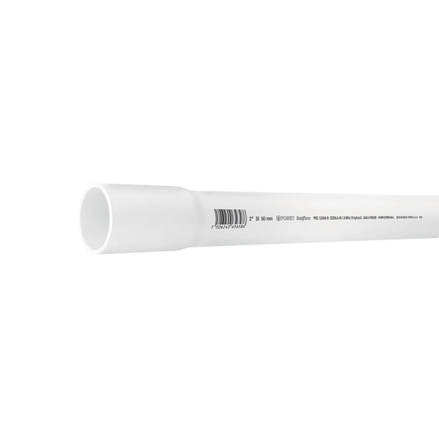 PVC-006 Tubo de 2" PVC hidráulico cédula 40, 3m, 3.1kg, FOSET