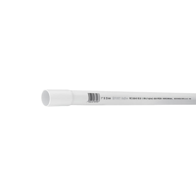 PVC-103 Tubo de 1" PVC hidráulico RD 26, 3m, 0.6kg, FOSET