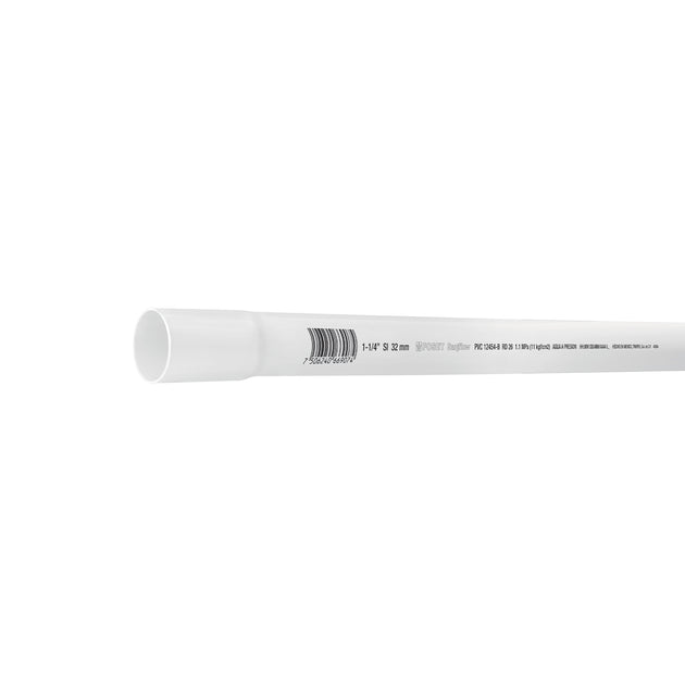 PVC-104 Tubo de 1-1/4" PVC hidráulico RD 26, 3m, 0.9kg, FOSET