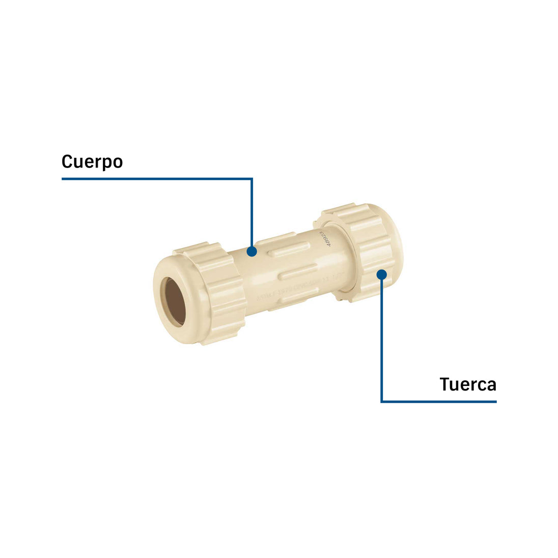 Cople de Compresión PVC Foset PVC-271, 1/2", 42 kgf/cm²