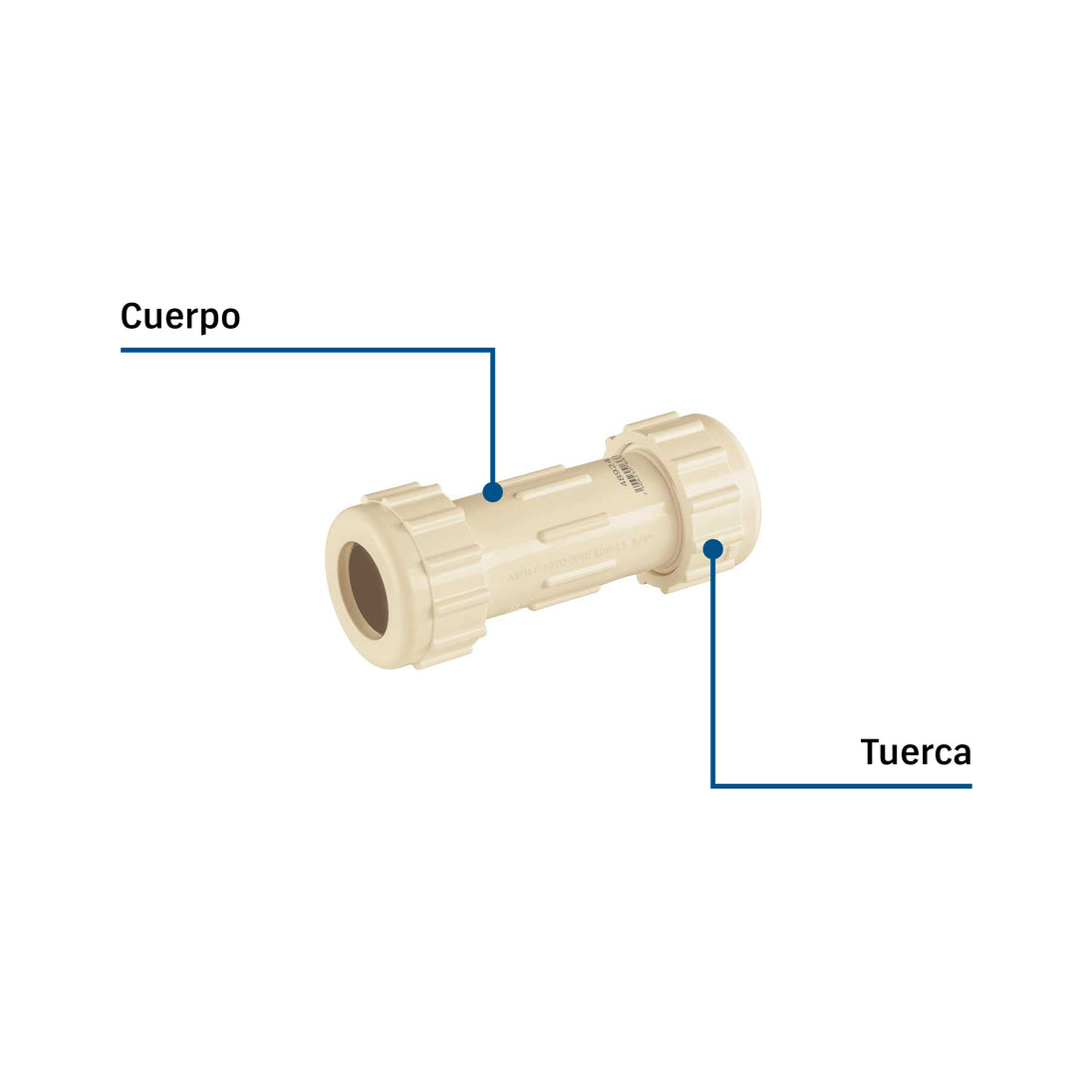 Unión Reparación PVC Cédula 40 3/4" Foset PVC-272 | Agua Fría