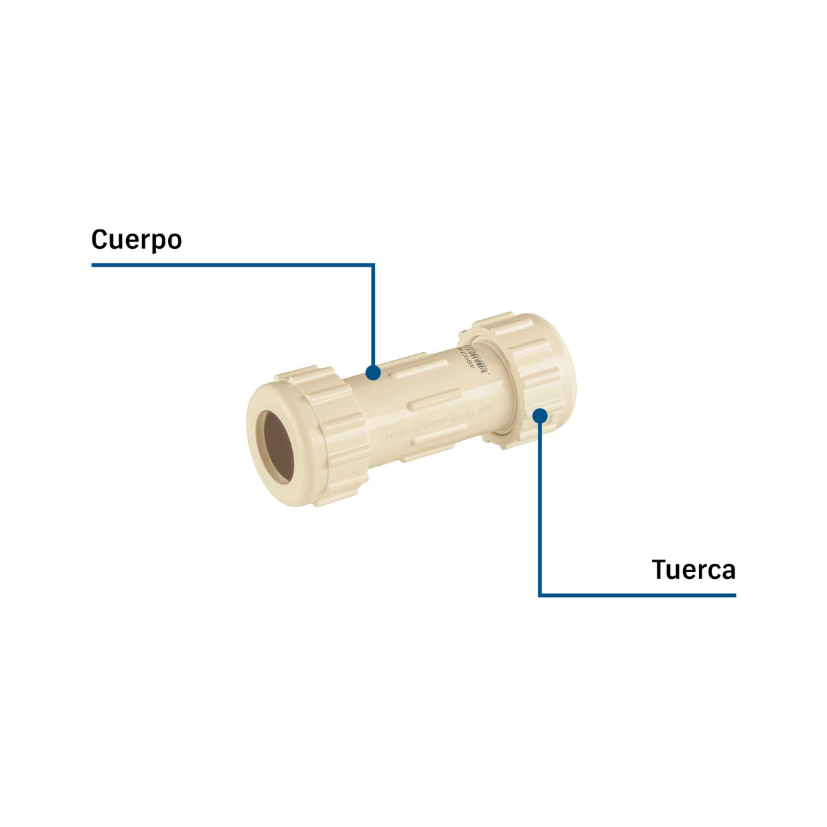 Unión Reparación PVC Cédula 40 3/4" Foset PVC-272 | Agua Fría