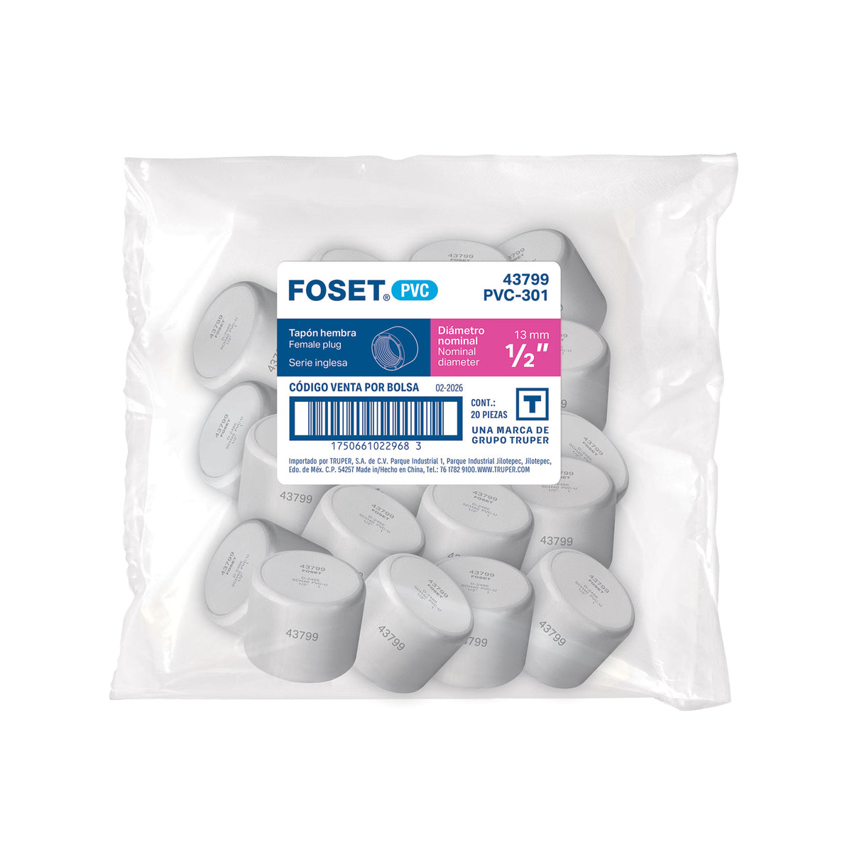 Tubo PVC Cédula 40 Foset PVC-301 | Agua Fría Alta Presión
