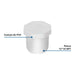 Tapón de PVC Foset PVC-311, 1/2", Presión 42 kgf/cm²