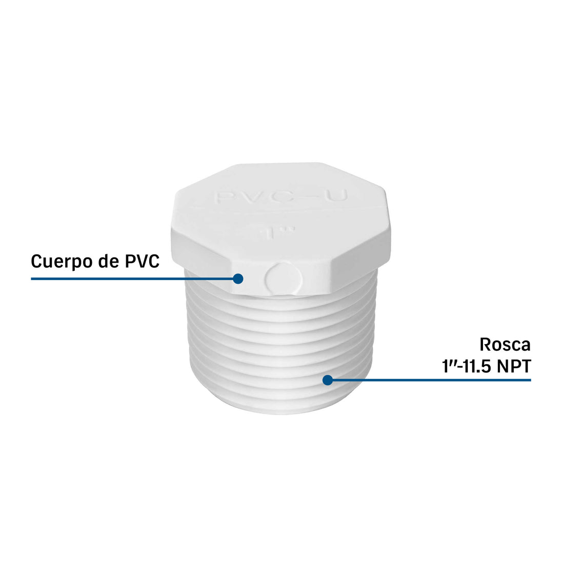 Válvula de Bola PVC Cédula 40 1" NPT Foset PVC-313 | 100 PSI