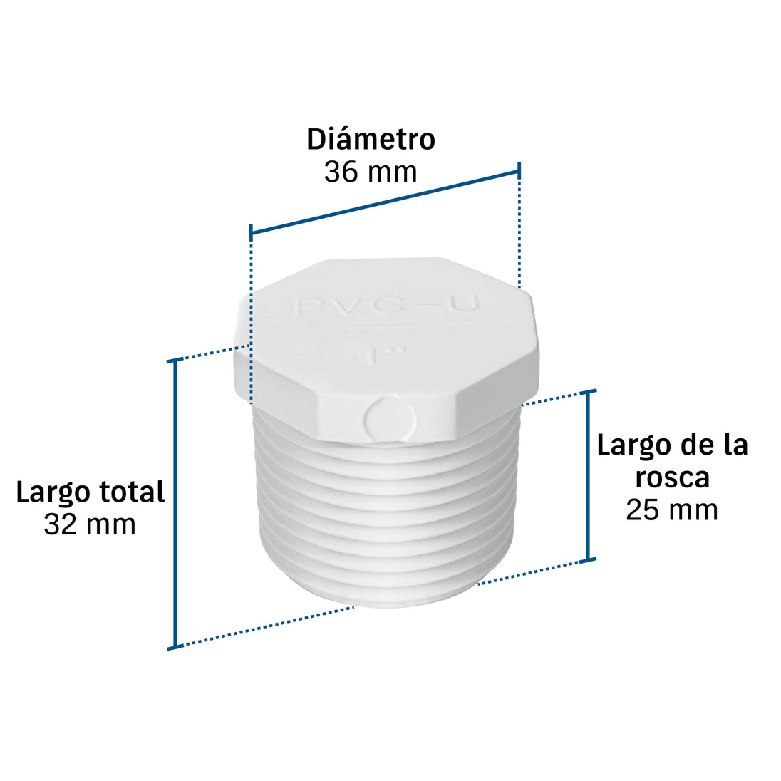 Válvula de Bola PVC Cédula 40 1" NPT Foset PVC-313 | 100 PSI