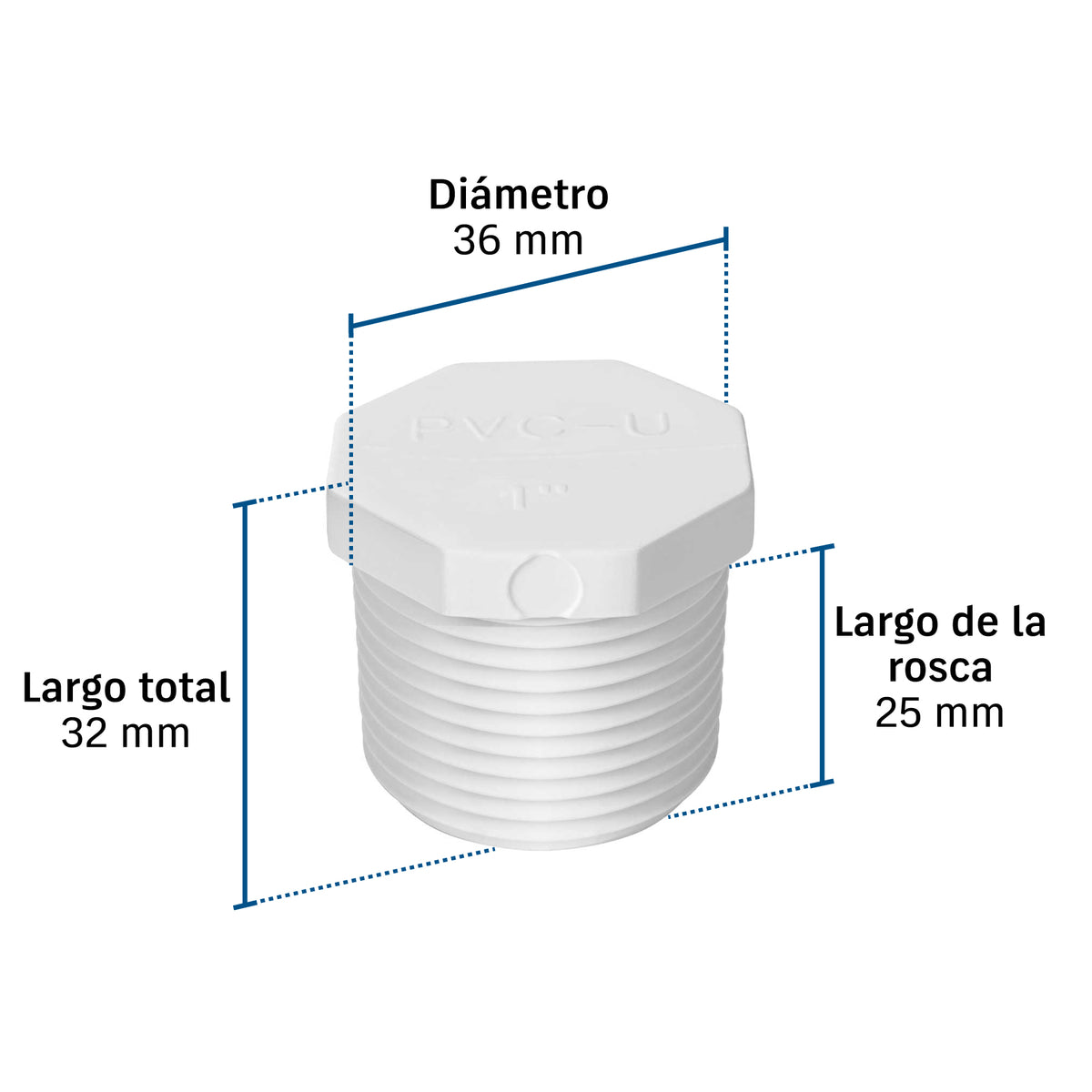 Válvula de Bola PVC Cédula 40 1" NPT Foset PVC-313 | 100 PSI