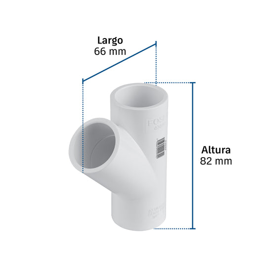 Yee de PVC Foset PVC-802, 3/4", Presión 34 kgf/cm²