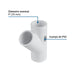 Yee Sencilla de PVC Foset PVC-803, 1" (25 mm), Presión 32 kgf/cm²