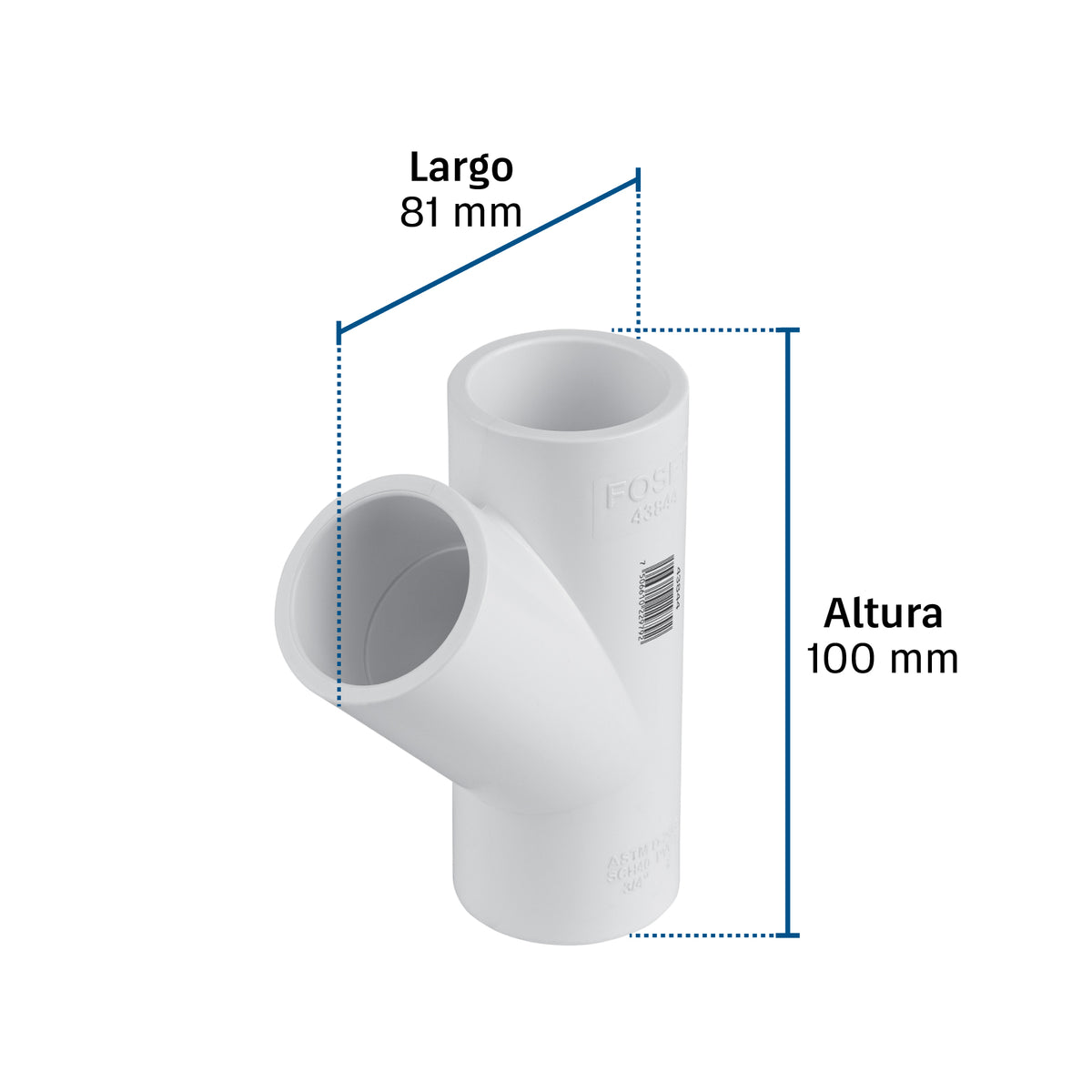 Yee Sencilla de PVC Foset PVC-803, 1" (25 mm), Presión 32 kgf/cm²