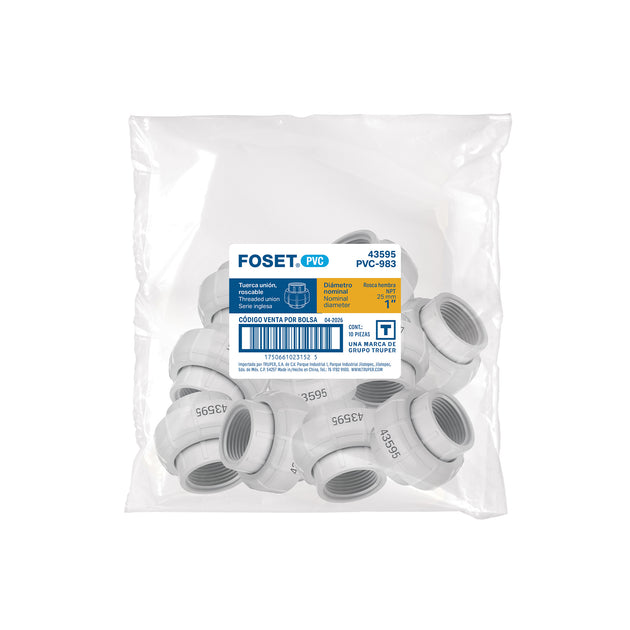 Tubo PVC Cédula 40 1" NPT Foset PVC-983 | Agua Fría