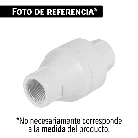 Válvula Check Foset PVC-CHE-1R, 1" NPT, PVC cédula 40