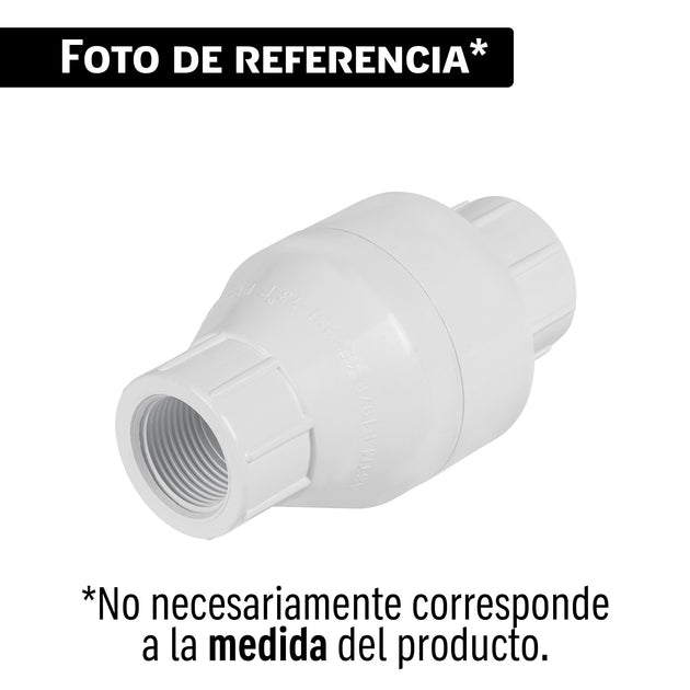 Válvula Check Foset PVC-CHE-1R, 1" NPT, PVC cédula 40