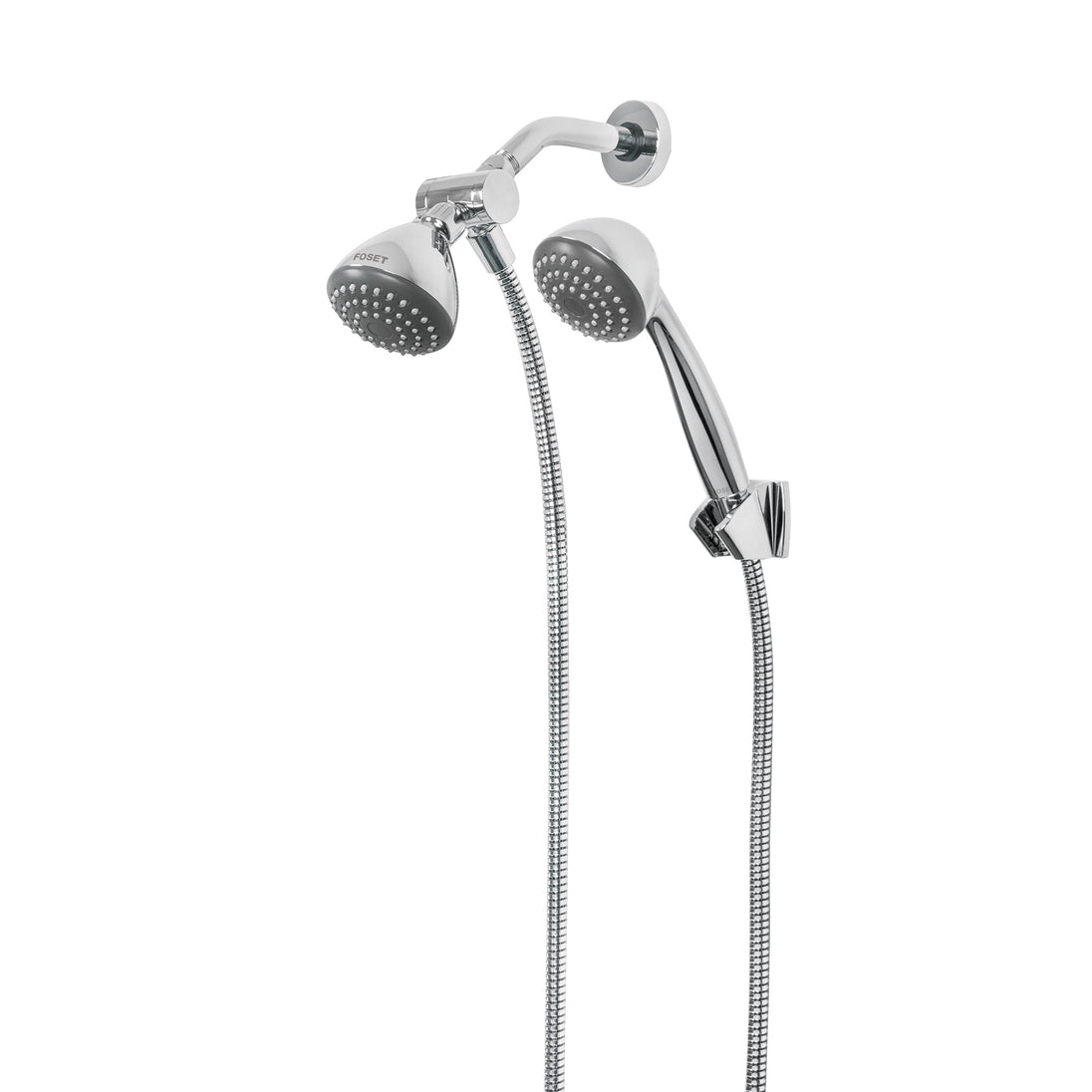 R-001 Regadera doble fija y teléfono 3-1/4", ABS, cromo, AERO