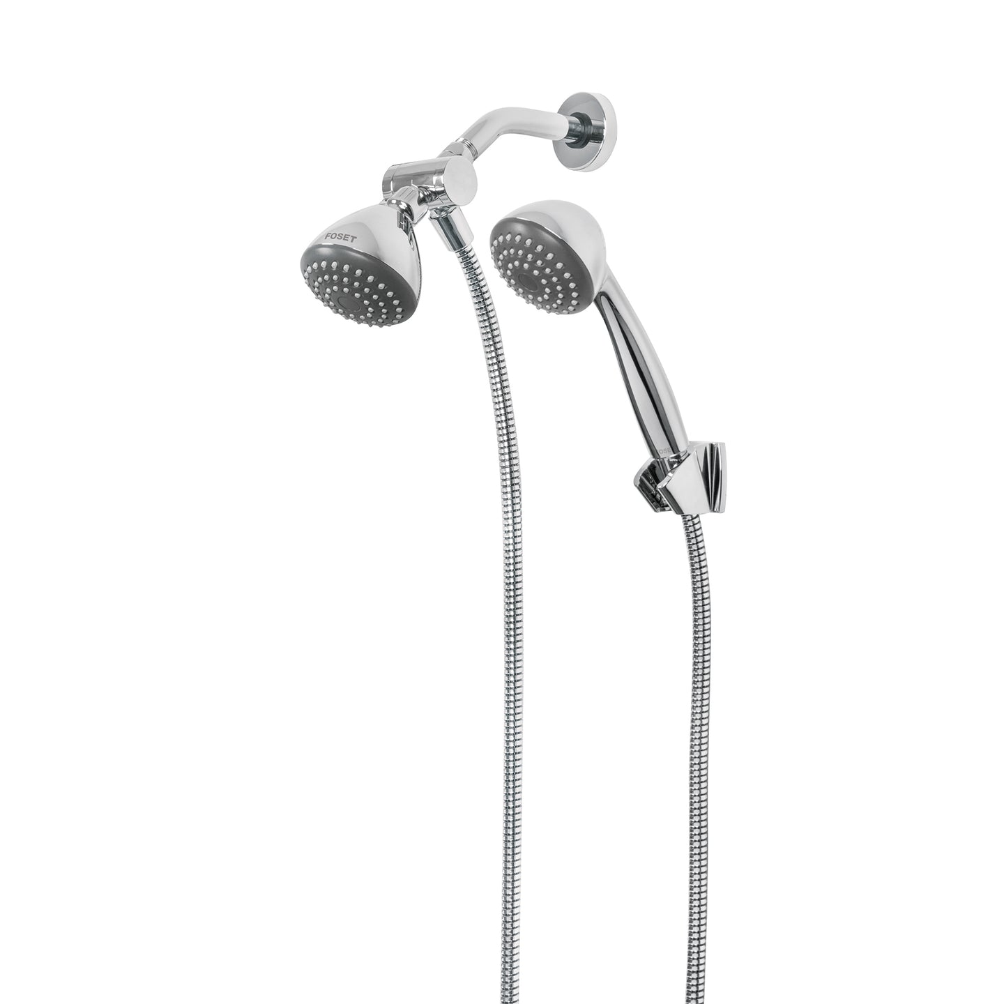 R-001 Regadera doble fija y teléfono 3-1/4", ABS, cromo, AERO