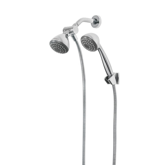 R-001 Regadera doble fija y teléfono 3-1/4", ABS, cromo, AERO