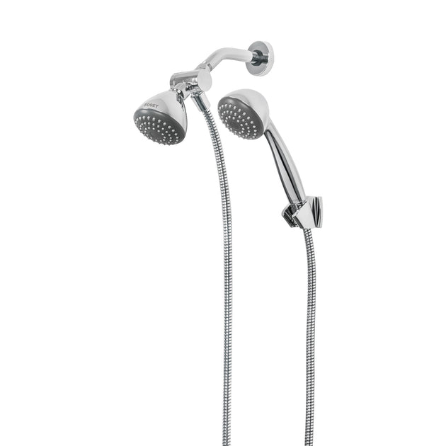 R-001 Regadera doble fija y teléfono 3-1/4", ABS, cromo, AERO
